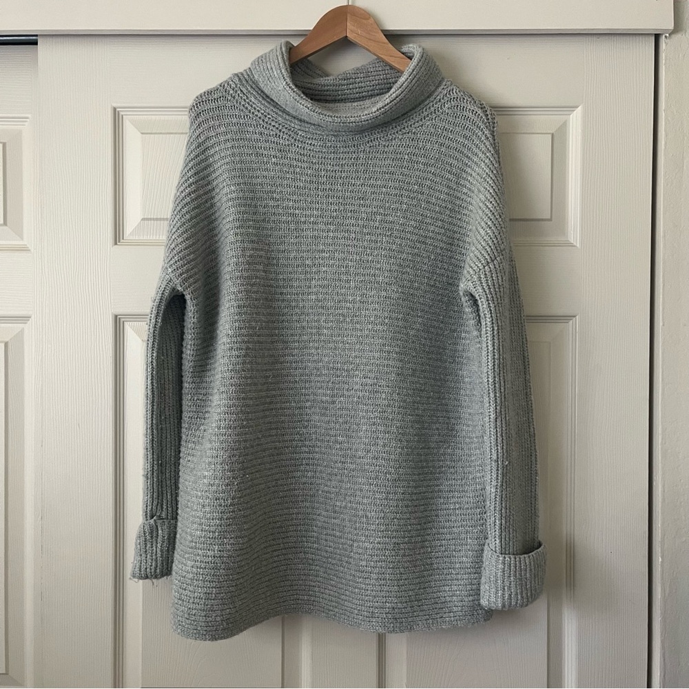 Pilcro Light Gray Cowl Neck Oversized Sweater